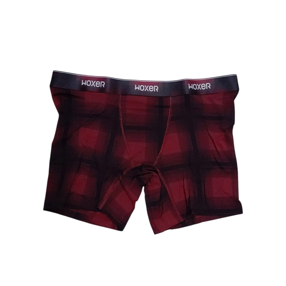Woxer Baller 5" Boxer Brief for Women Large Cabernet Check NIB